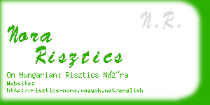 nora risztics business card